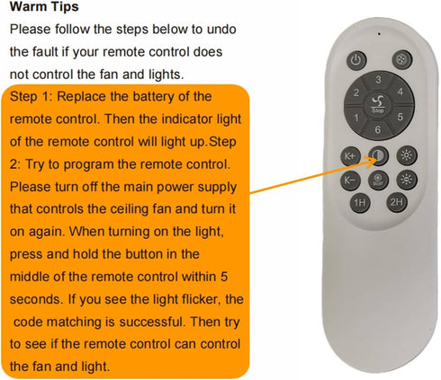 INRFHFU 6 Ceiling Fan Remote Control Kit, Adjustable Wind Speeds, Timing Fan and Light Switch, Wireless Devices