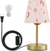Table Lamp for Bedroom Nightstand Pink Star Moon Bedside Lamp with USB