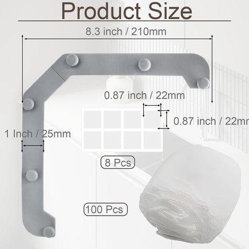 HARSKIYER 100 Triangular Kitchen Sink Rack with Disposable Mesh Bags, Triangle Sink Food Catcher, Gray Kitchen Corner