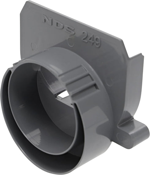 NDS 249 Spee-D Channel Drain Offset End Outlet, Connects to 3 in. Drain Pipe, Adjustable, Gray