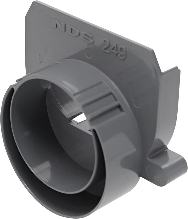 NDS 249 Spee-D Channel Drain Offset End Outlet, Connects to 3 in. Drain Pipe, Adjustable, Gray