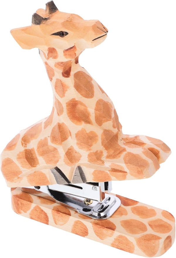SEWACC Animal Stapler, Giraffe Desktop Stitcher, Wooden Portable Hand Held Stapler for School Office