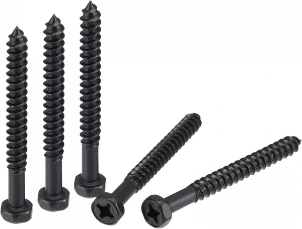 uxcell 25pcs Hex Lag Screws 1/4" x 2-1/2" Carbon Steel Phillips Head Half Thread Self-Tapping Bolts for Deck Building
