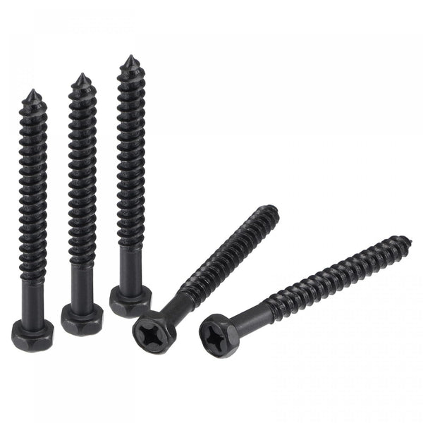 uxcell 10pcs Hex Lag Screws 1/4" x 2-1/2" Carbon Steel Phillips Head Self-Tapping Bolts