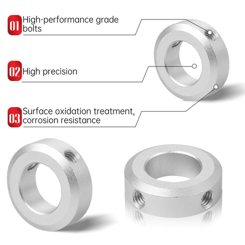 4pcs Clamp-on Shaft Collar Aluminum Alloy Bore Shaft Collars 20mm Bore Size 32mm OD for CNC Machine Tools