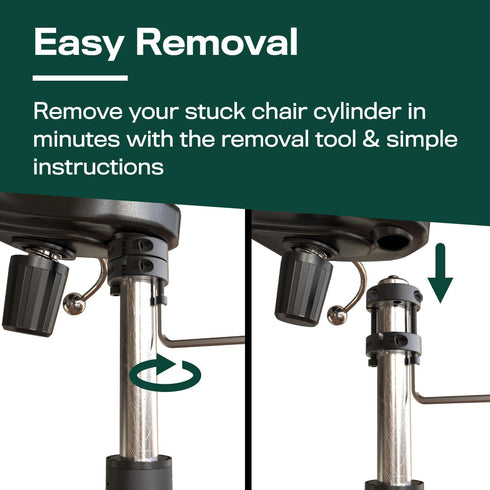 Office Chair Cylinder Removal Tool for Heavy Duty Pneumatic Gas Lift Piston, Universal Fit for Desk and Gaming Chairs