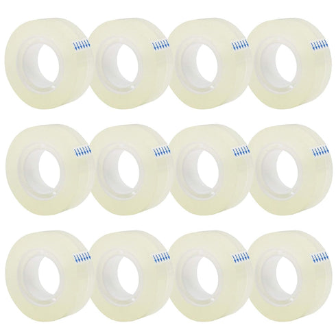 OWLKELA 12 Rolls Transparent Tape Refills, All-Purpose Clear Glossy Tape for Office, Home & School