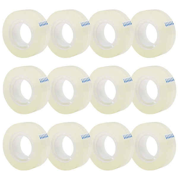 OWLKELA 12 Rolls Transparent Tape Refills, All-Purpose Clear Glossy Tape for Office, Home & School