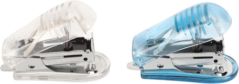 Small Handheld Stapler, Easy to Use, Practical, Durable, 2pcs for Office (White Blue)