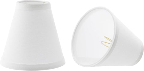 Aspen Creative 51029-2,Hardback Empire Transitional Clip-On Chandelier Shade/White Linen Fabric,2.5"Top x 5"Bottom x 5"