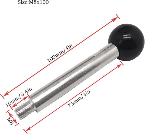 NGe 2pcs Machine Tool Handle with Ball Knob, Threaded Revolving Handle for Machine Tool Accessory