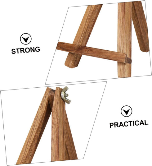 Lurrose Wooden Tripod Display Stand, 1pc Tabletop Phone Holder, Wooden Plate Easel, Mobile Phone Rack