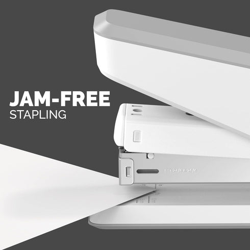 Fellowes LX850 EasyPress Office Stapler, Full Strip Effortless One-Touch Stapler, 25 Sheet Capacity, White