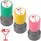 Play as Pro 3 Pack Martini Stamp,Self Inking Rubber Hand Stamp, Martini Glass Drink Stamp