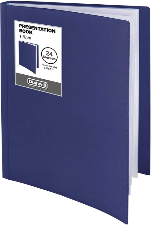 Dunwell Presentation Binder 24-Pocket, 8.5x11 Portfolio Binder with Plastic Sleeves for Documents