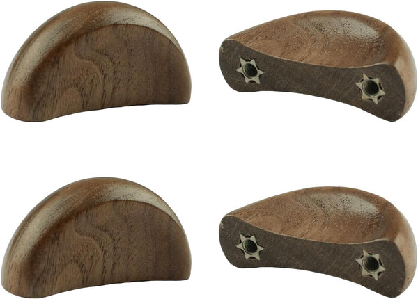 MOROBOR Half Moon Drawer Handles, 4PCS Wooden Decorative Furniture Knobs Walnut Wardrobe