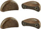 MOROBOR Half Moon Drawer Handles, 4PCS Wooden Decorative Furniture Knobs Walnut Wardrobe