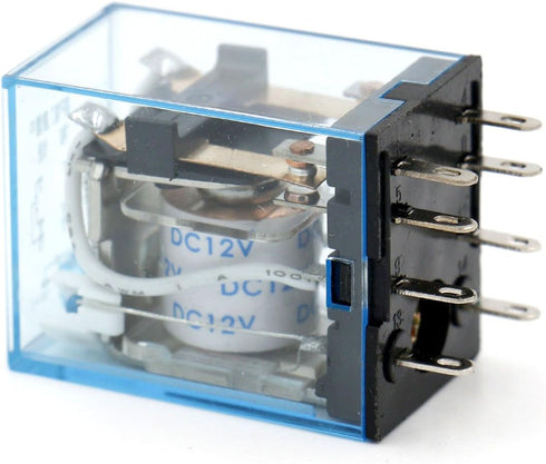 Baomain General Purpose Power Relay MY2NJ DC 12V Coil with LED Indicator, 8 pin terminal