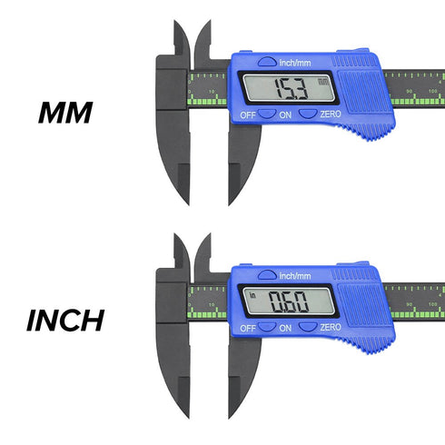 Electronic Digital Caliper Plastic Vernier Measuring Tool 0-6 Inch/0-150 mm with Extra Large LCD Screen Auto Off