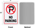3 Pack No Parking Sign, 10"x 7", .04" Aluminum, Rust Free, UV Protected, Weatherproof