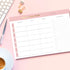 Sweetzer & Orange Weekly Meal Planner Notepad - Pink 10x7” with Tear Off Grocery List for Family Dinner Planning