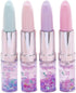 Funny Live 4 Pcs Cute Sequins Drift Gel Ink Rollerball Pens, Simulation Lipstick Ballpoint Pens, 0.7mm Black Ink
