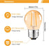 Suncan G14 2W Bulb E26, G45 Bulb, 15 2200k, 150lm, Dimmable, 6 Pack Low Wattage Led Amber Edison Mini Light Equivalent
