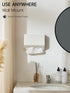 Streamlined Hand Towel Box Cover Holder, No Drill Installation & Damage-Free Adhesive Backing for Wall Mounted