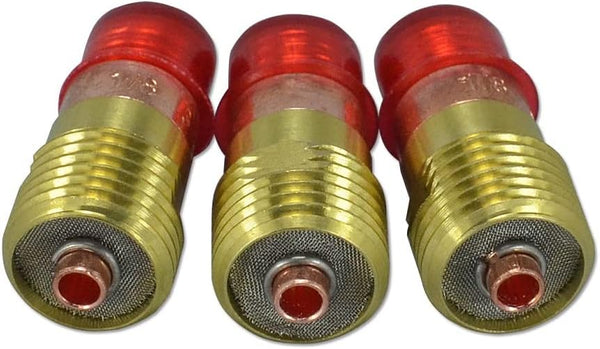 RIVERWELD 3pk TIG Stubby Gas Lens 17GL18 (1/8" & 3.2mm) Orifice Fit for SR WP 17 18 26 Welding Torch