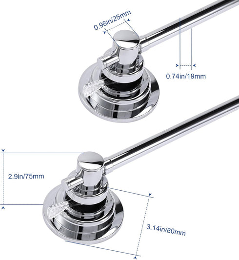 5 17-28 Inch SLIIMU Suction Cup Towel Bar for Shower with Hooks, Adjustable Stainless Steel Long Bathroom Wall