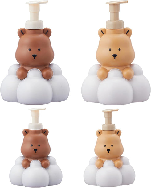 hejhncii 250/500ml Cute Foam Dispenser Bathroom Cartoon Bear Hand Sanitizers and Shampoo Bottle with Refillable