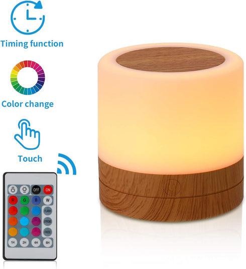 ERUN Lamp,13 4 1 Nursery Night Light for Kids, USB Rechargeable Small Desk RGB Colors & Brightness & Remote, Touch