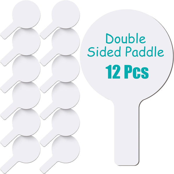 Zhehao Dry Erase Answer Paddles, 12 Pieces, Mini Handheld Double-Sided Boards for Christmas Games Party
