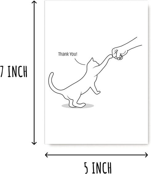 SNMDesigns Thank You Cat Card - Perfect for Vets & Cat Lovers - Cute Kitten Design