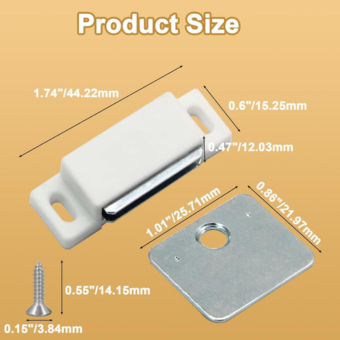 Jersvimc 12Pcs Closet Cabinet Door Magnets Catch Magnetic Door Catch, Magnetic Shutter Hardware Drawer Magnet Latch