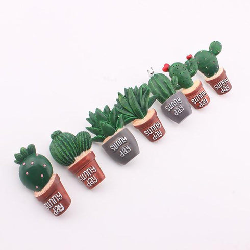 Ornerx Decorative Cactus Push Pins Resin Thumbtacks for Cork 7 Count