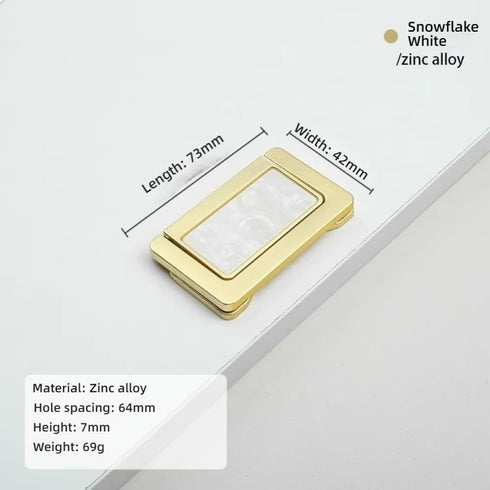 Generic White-73mm) European and American Style Bedside Concealed Buckle Shell Handle Drawer Cabinet Tatami Exposed