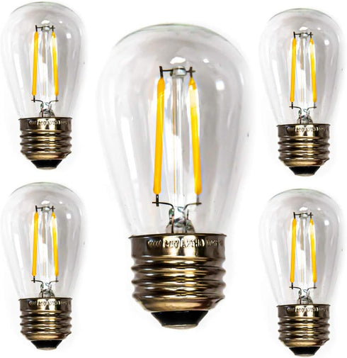 Warm White S14 LED Filament Bulbs - Patio String Light Replacement Bulbs