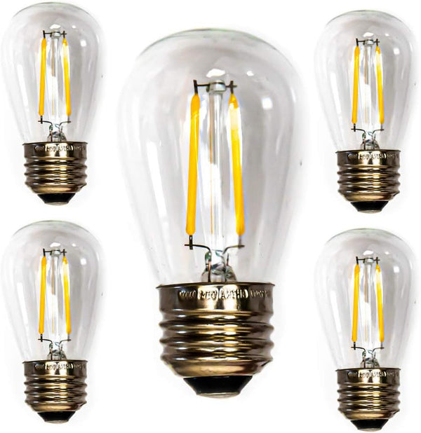 Warm White S14 LED Filament Bulbs - Patio String Light Replacement Bulbs