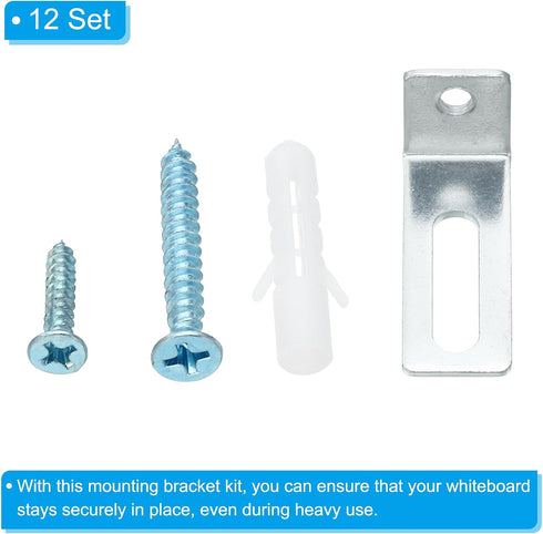 PATIKIL Whiteboard Mounting Hardware, 12 Set Wall Hanger Installation Support Fastener for Office, Classroom