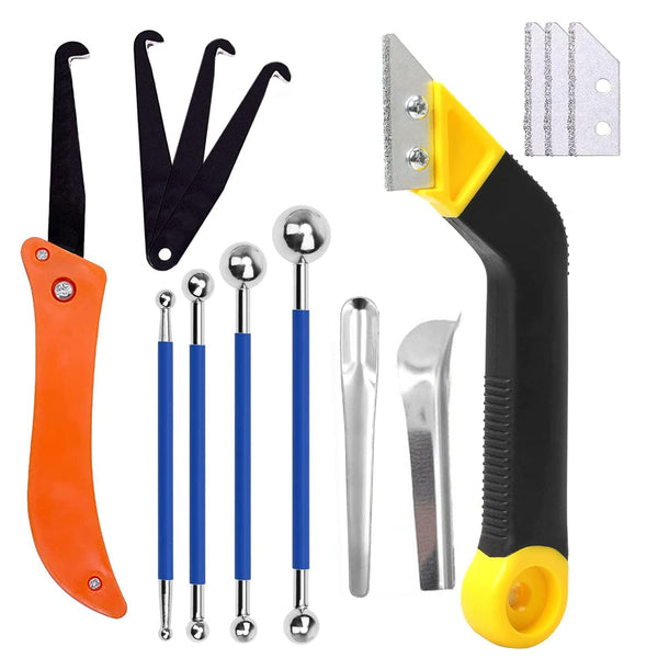 14pcs Grout Removal Tool, Caulking Removal Tools, Tile Grout Saw with Extra Blades, Tile Joint Cleaning Tool