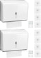 QWORK Wall Mount Paper Towel Dispenser 2 Pack Tri-Fold Holder with Lock
