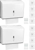 QWORK Wall Mount Paper Towel Dispenser 2 Pack Tri-Fold Holder with Lock