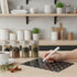 672 1.2" Set Preprinted Spice Labels Book with AZ Index, Minimalist Black Round Stickers for Kitchen Jars, Waterproof