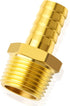 TAILONZ PNEUMATIC Brass Hose Barb Fitting, 1/2 Inch Barb to 1/2 Inch Male NPT Adapter (Pack of 5)
