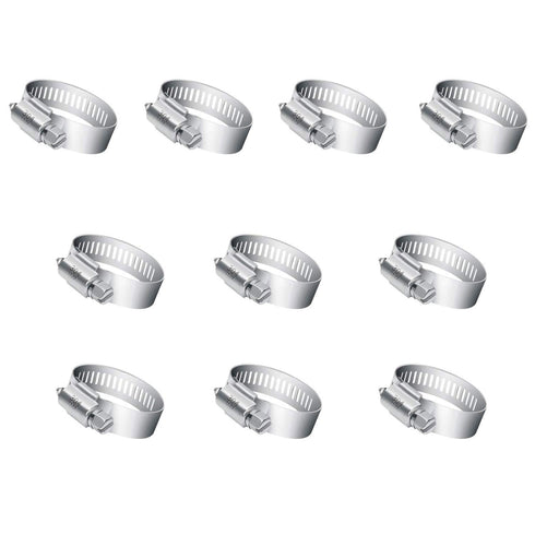 Hose Clamp, 10 Pieces Adjustable Stainless Steel Worm Gear 13-19mm Range for Automotive, Plumbing, Mechanical