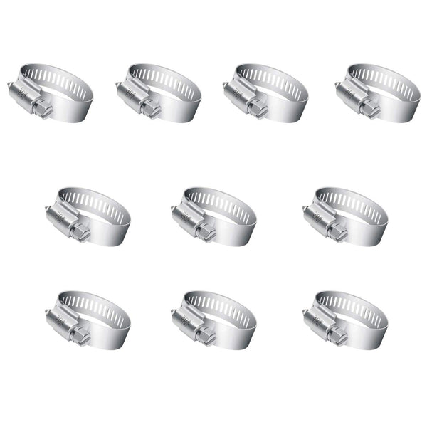 Hose Clamp, 10 Pieces Adjustable Stainless Steel Worm Gear 13-19mm Range for Automotive, Plumbing, Mechanical