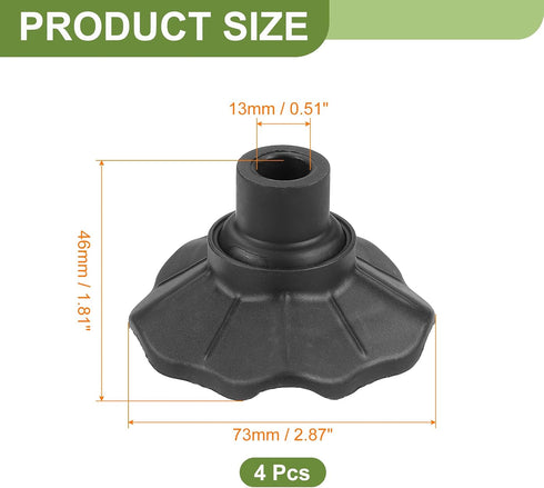 4Pcs 0.51 Inch uxcell Camping Chair Feet, Plastic Furniture Leg Cover for Legs, Anti-Sinking Frog Feet for Outdoor Moon