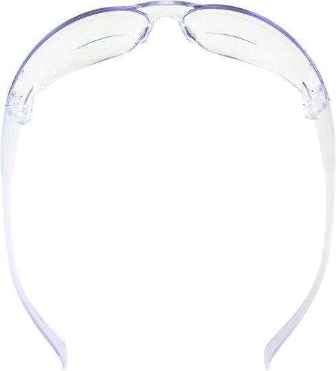 3.0x Z87.1 Global Vision Rider Bifocal Safety Motorcycle Riding Sunglasses Clear Frame Clear Magnification Clear Lens