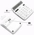 White Calculator, Basic Office Calculator with 12 Digit Large LCD Display, Sensitive Button for White Office Supplies